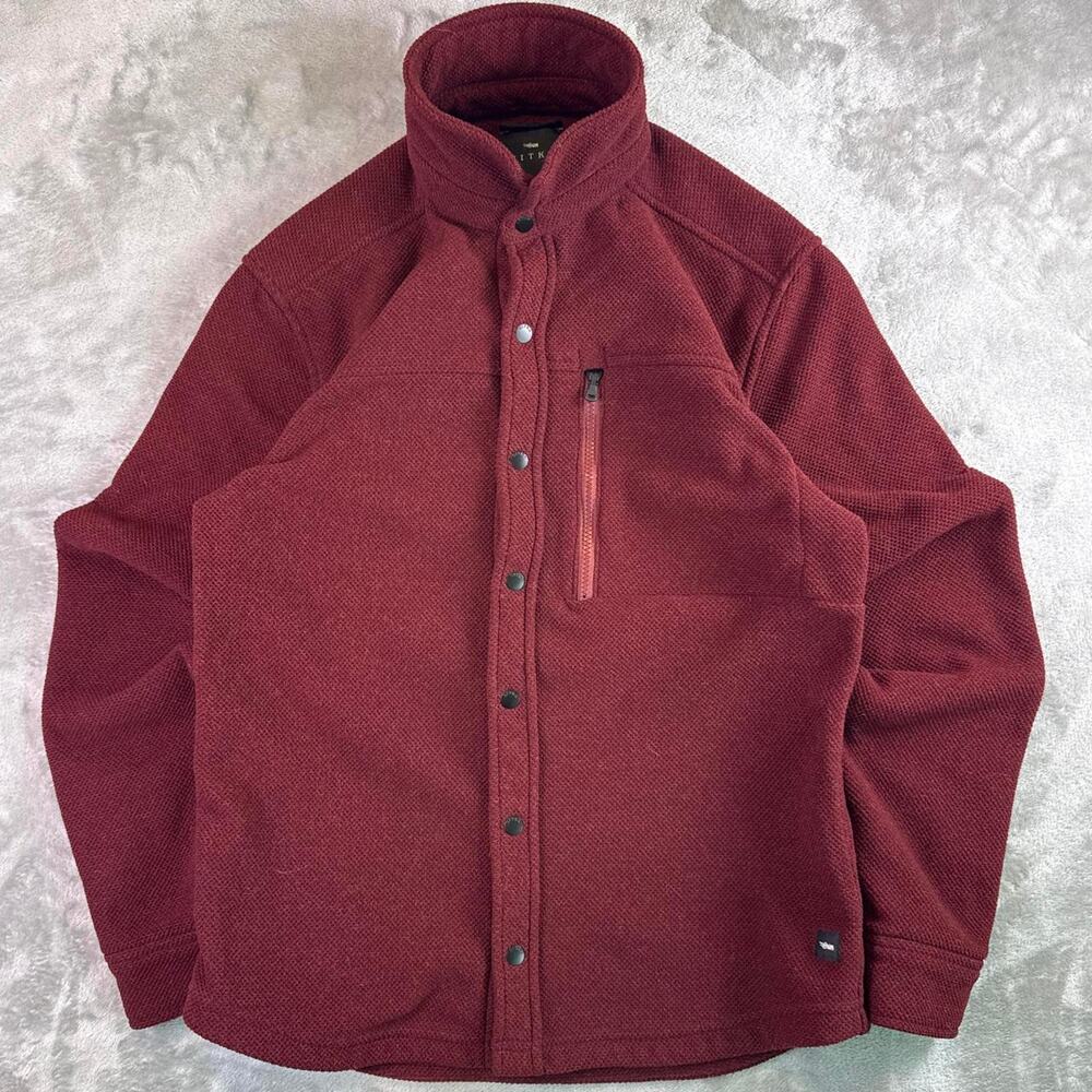 Sitka Gear Snowcrest LS Maroon Heavyweight Snap-up Fleece Shacket 600074 Size M